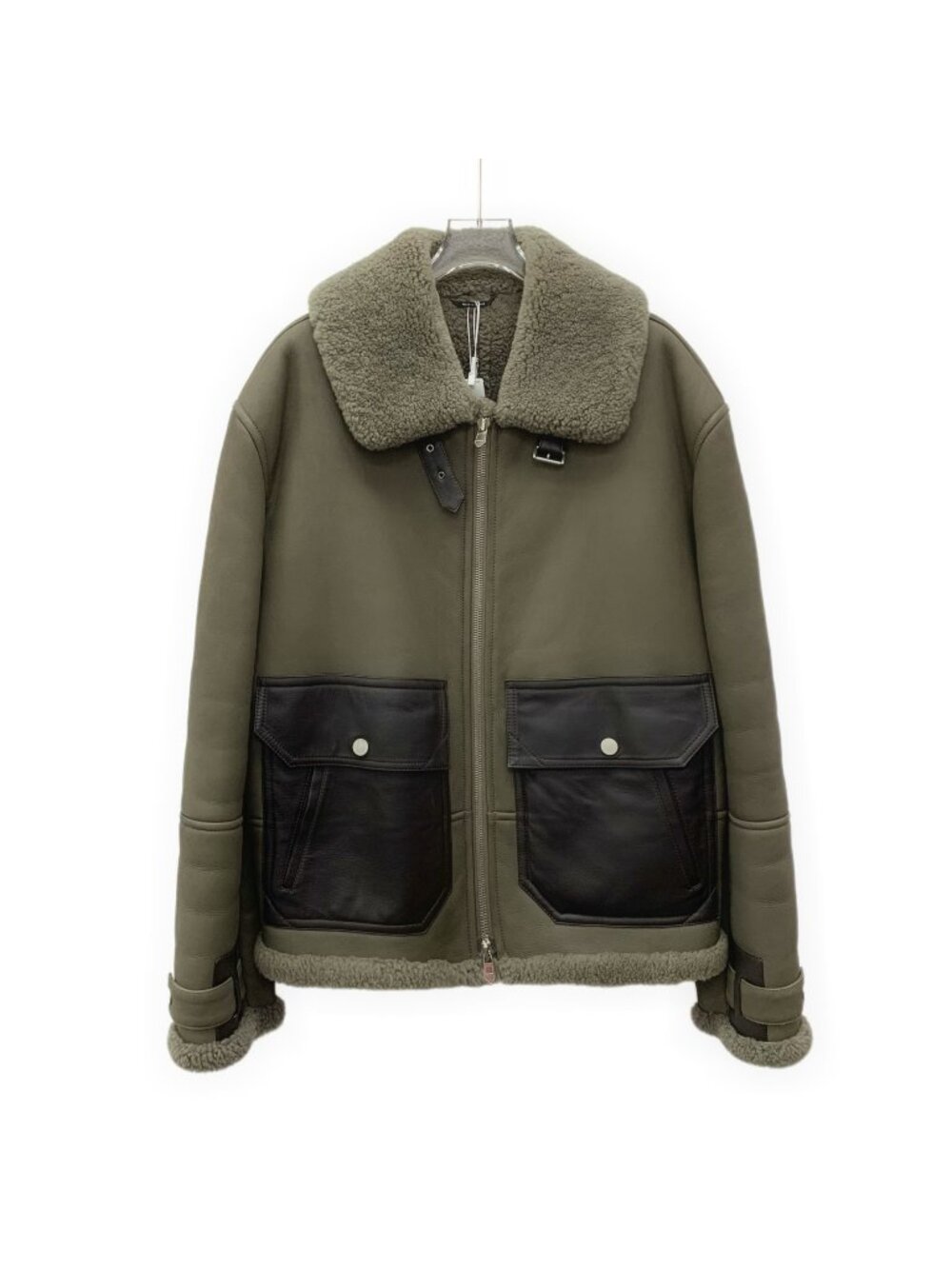 Hermès Brown-Green Shearling Leather Jacket